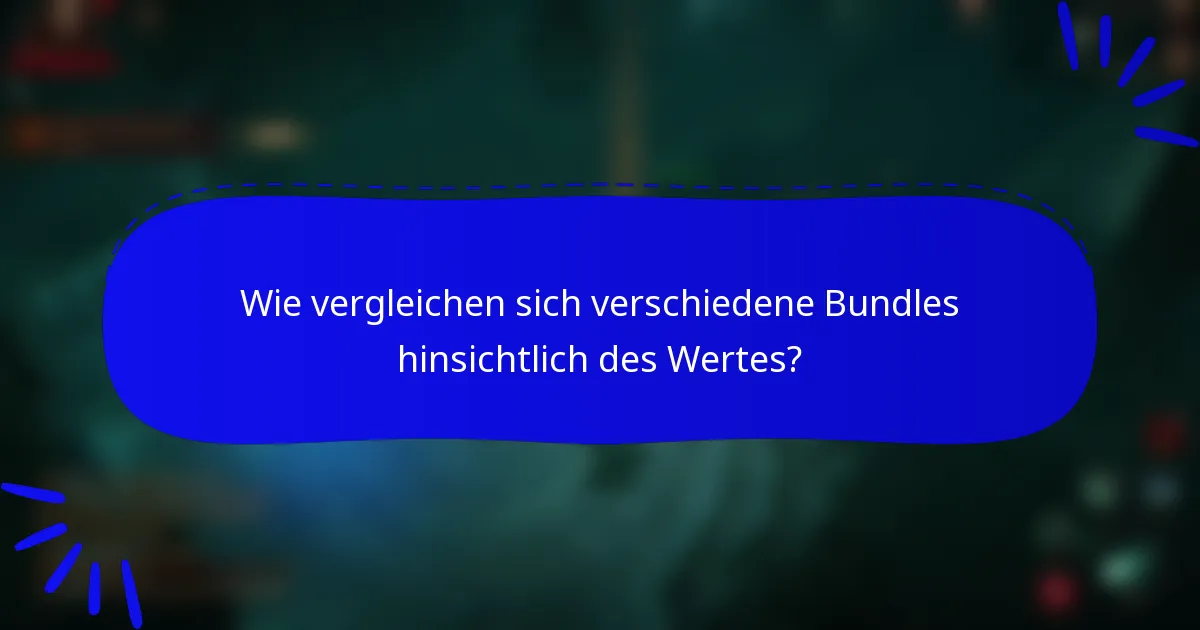 Wie vergleichen sich verschiedene Bundles hinsichtlich des Wertes?